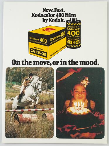 Show Card - Kodak (Australasia) Pty Ltd, 'On the move, or in the mood', circa 1977 - 1980
