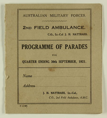 Cover of printed programme.