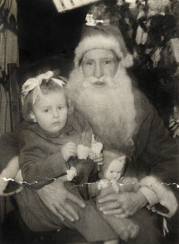 Susan Leech With Father Christmas, England, early 1950s