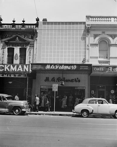 H. G. Palmer Pty Ltd, Shop Exterior, Melbourne, Victoria, Nov 1958