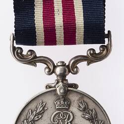 Medal - Military Medal, King George V, 1st Issue, Great Britain, Sergeant John Adrian Evans, 1916-1919 - Reverse