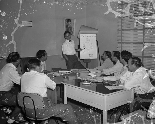 Meeting in Office, Melbourne, Victoria, Feb 1956