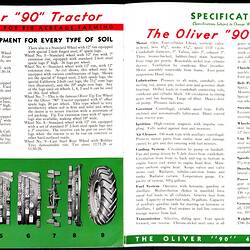 Open booklet, tractor part images with red, black and green printing.