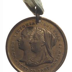 Medal - Diamond Jubilee of Queen Victoria, Shire of Charlton, Victoria, Australia, 1897