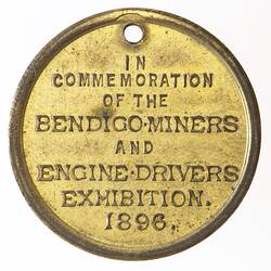 Medal - Bendigo Miners & Engine Drivers Exhibition, F. Prescott, Bendigo, Victoria, Australia, 1896
