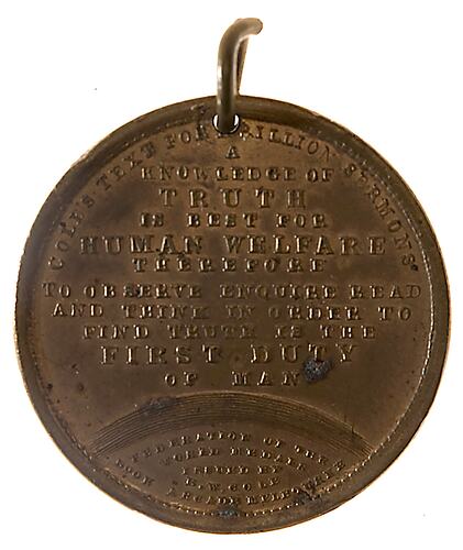 Medal - Coles Book Arcade Federation of the World, Truth, c. 1885 AD