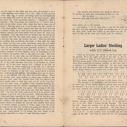 Open booklet with off-white pages and black printed text.