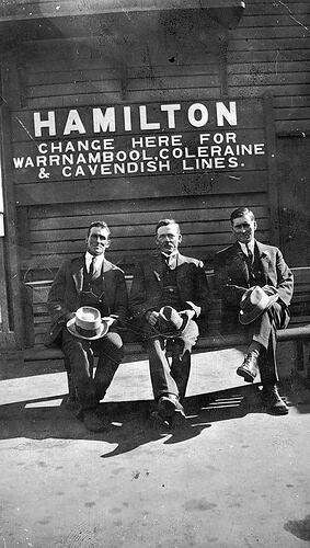 [Passengers waiting for train, Hamilton Railway Station, circa 1920.]