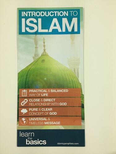 HT 56067, Brochure - 'Introduction to Islam', Victorian Mosque Open Day, 17 Mar 2019 (RELIGIONS), Document, Registered