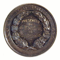 [NU 34637] Medal - Wesley College Elocution Prize, Australia, 1879 (AD) (MEDALS)