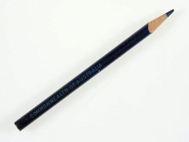 Blue painted lead pencil marked "Commonwealth of Australia".