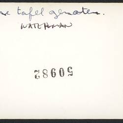 White back of photograph with handwriting.