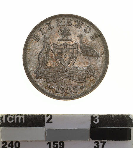 Coin - Sixpence, Australia, 1925, photographed by Museums Victoria