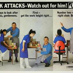 Poster - 'Back Attacks', Department of Labour, circa 1980s
