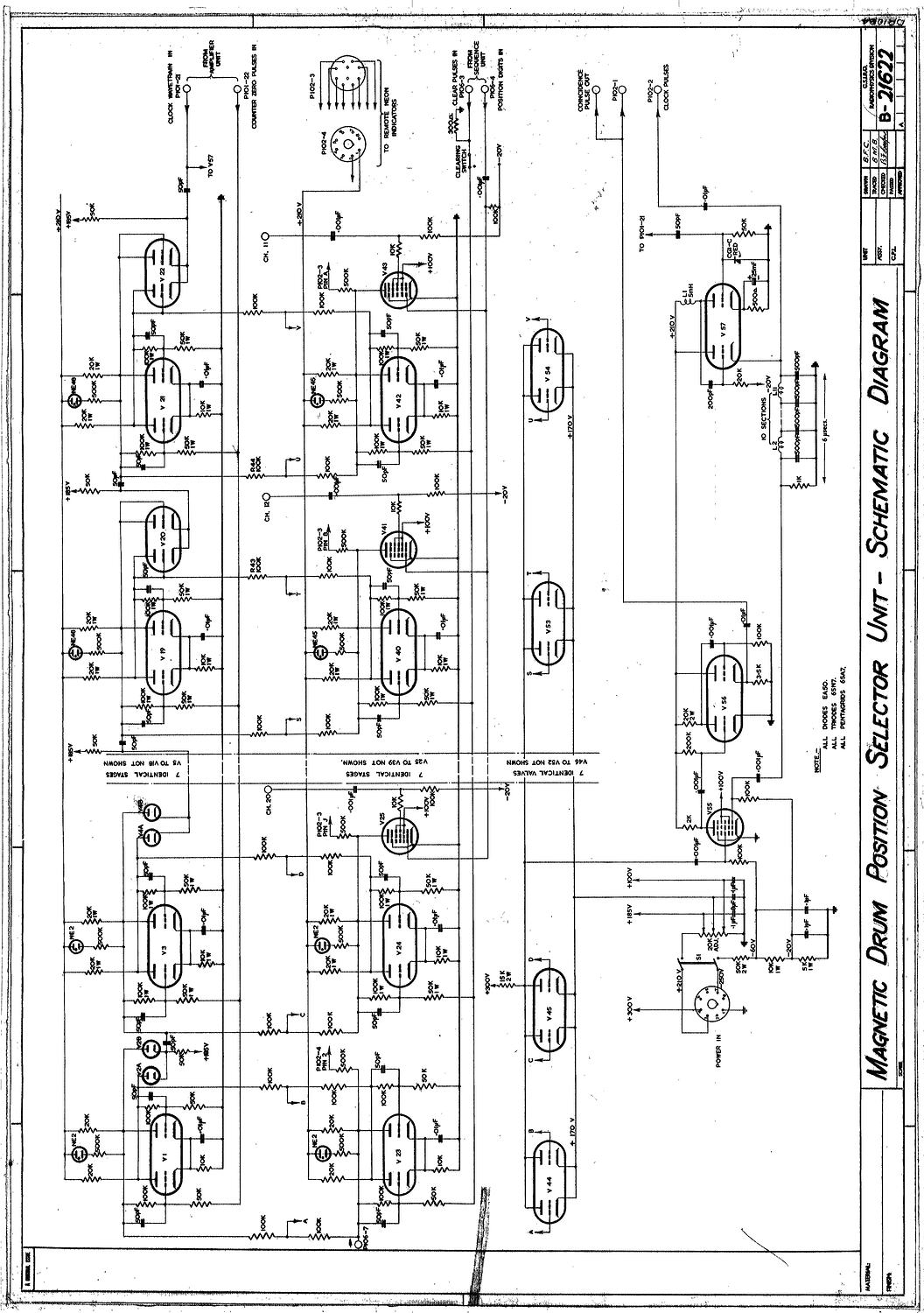 Schematic Diagram CSIRAC Computer, Drum Position Selection
