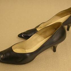Pair of Court Shoes - Navy Blue Leather