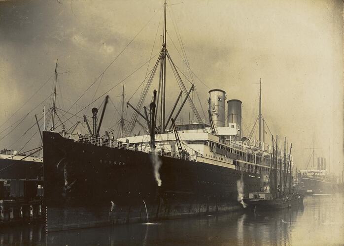Digital Photograph - Orient Line Ship, 'Orsova' at Railway Pier, Port Melbourne, circa 1913