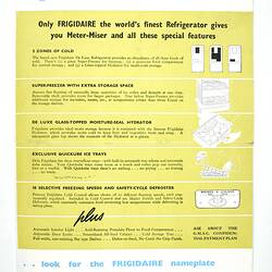 Publicity Brochure - Fridgidaire Refrigerator
