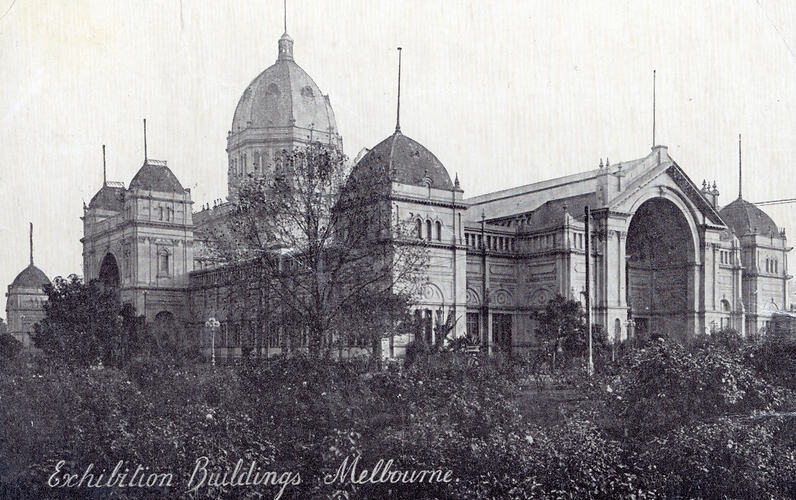 Postcard - South East Facade, Exhibition Building, Melbourne, circa 1910