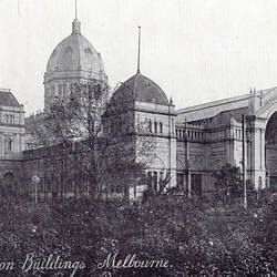 Postcard - South East Facade, Exhibition Building, Melbourne, circa 1910
