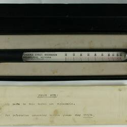 Testing implement in a box.
