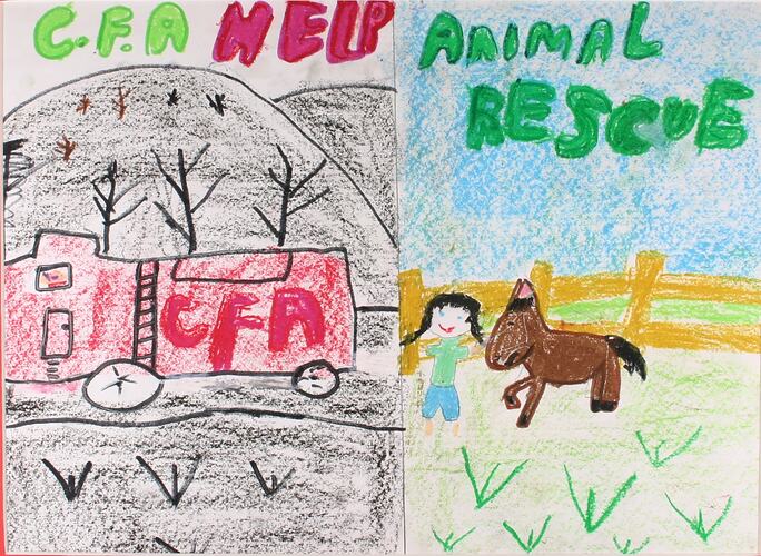 Artwork - 'Helpers of Black Saturday', Healesville Primary School, 2009