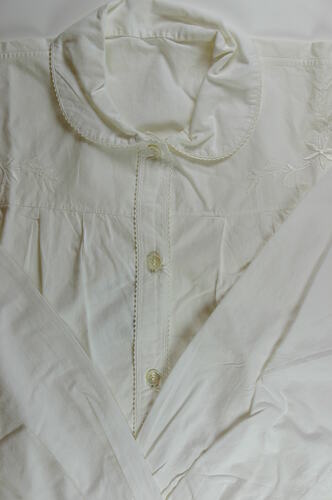 Nightgown - Embroidered White Cotton, circa 1940s