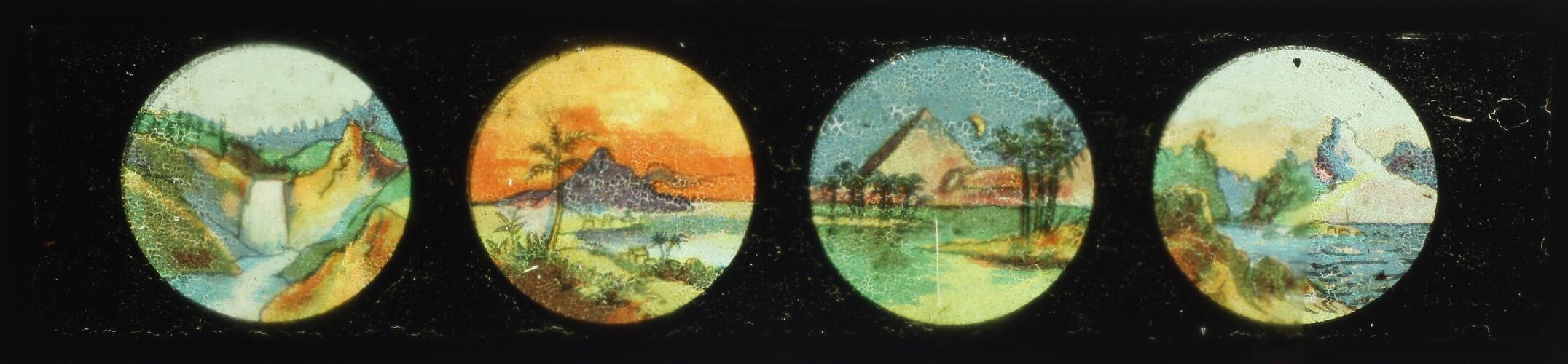 Lantern Slide - Four Landscapes, Panorama Slide, 1860-1920