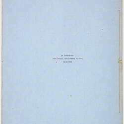 Victorian Parliamentary Paper - 'Emigration and Immigration', 1854