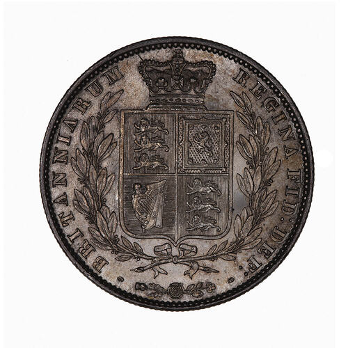 Coin - Halfcrown, Queen Victoria, Great Britain, 1846 (Reverse)