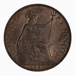 Coin - Halfpenny, Queen Victoria, Great Britain, 1897 (Reverse)