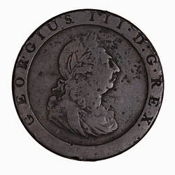 Coin - Penny, George III, Great Britain, 1797 (Obverse)