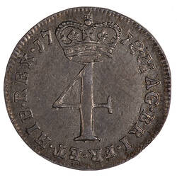 Coin - Groat, George III, Great Britain, 1772 (Reverse)