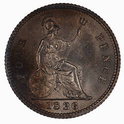 Coin - Groat, William IV, Great Britain, 1836 (Reverse)