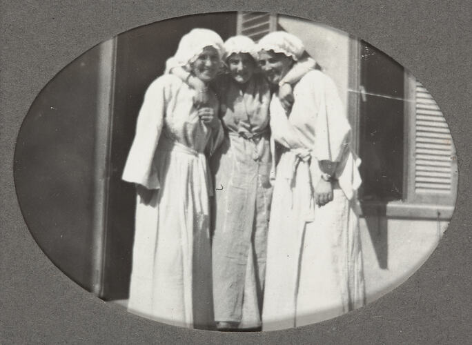 Digital Image - World War I, Three Women in Dressing Gowns, Egypt, 1915-1917