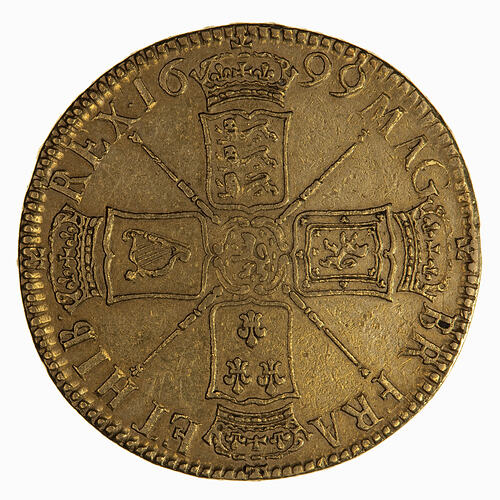 Coin - 5 Guineas, William III, Great Britain, 1699 (Reverse)