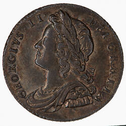 Coin - Sixpence, George II, Great Britain, 1728 (Obverse)