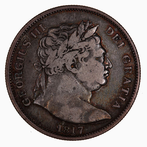 Coin - Halfcrown, George III, Great Britain, 1817 (Obverse)