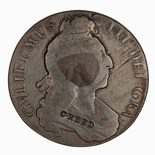 Coin - Crown 5 Shillings, William III, Great Britain, 1700 (Obverse)