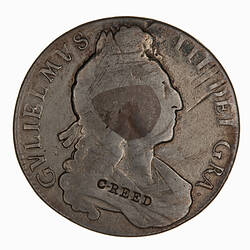 Coin - Crown 5 Shillings, William III, Great Britain, 1700 (Obverse)