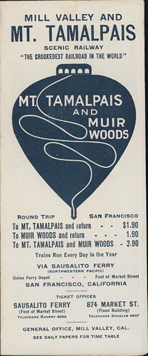 'Scenic Railway' leaflet.