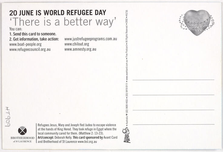 Postcard - Refuge Deny Access Deter by Force
