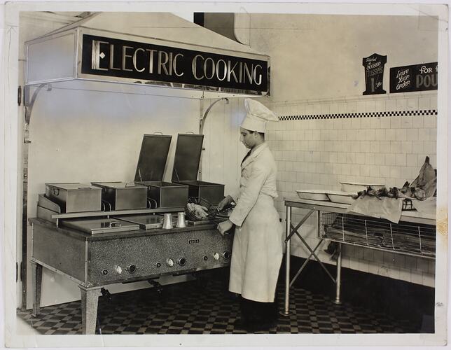 Photograph - Chef Standing at Hecla Bain Marie, circa 1930s
