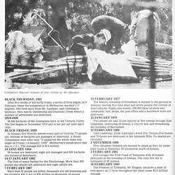 Booklet - 'Ash Wednesday', The Age and The Adelaide Advertiser, Victoria, Australia,1983