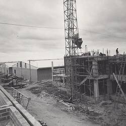 Photograph - Kodak Australasia Pty Ltd, View of Testing, Emulsion Coating, Roll Film & Sheet Film Buildings Under Construction, Kodak Factory, Coburg, 1958