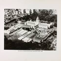 Photograph - Aerial View of the Exhibition Building from North West, Melbourne, 1956