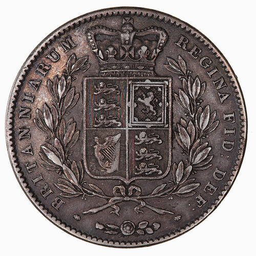 Coin - Crown, Queen Victoria, Great Britain, 1844 (Reverse)
