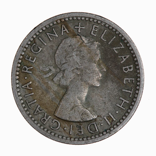 Coin - Sixpence, Elizabeth II, Great Britain, 1955 (Obverse)