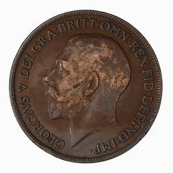 Coin - Penny, George V, Great Britain, 1918 (Obverse)