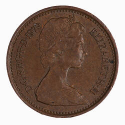 Coin - 1/2 New Penny, Elizabeth II, Great Britain, 1979 (Obverse)